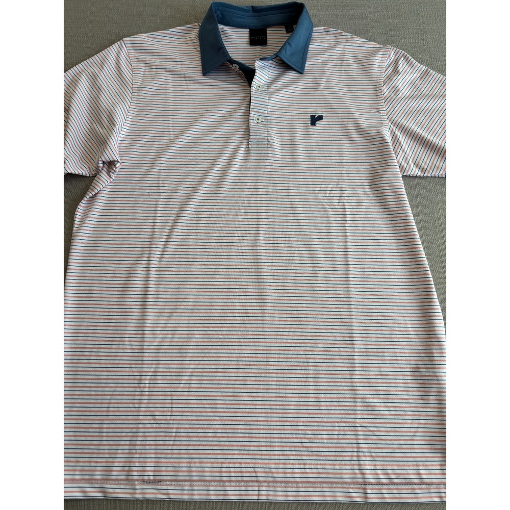 Dunning Golf Men's Blue Orange Performance Airy Golf Polo Size Large